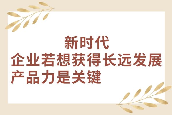 新时代，企业若想获得长远发展，产品力是关键