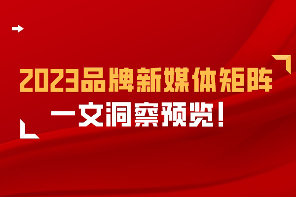 2023品牌新媒体矩阵，一文洞察预览！